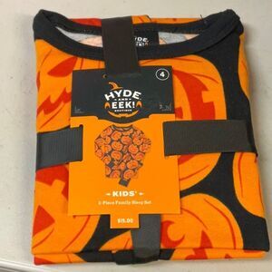 Hyde & Eek Kids Size 4 & 5  Unisex Pumpkin 2 pc pajama